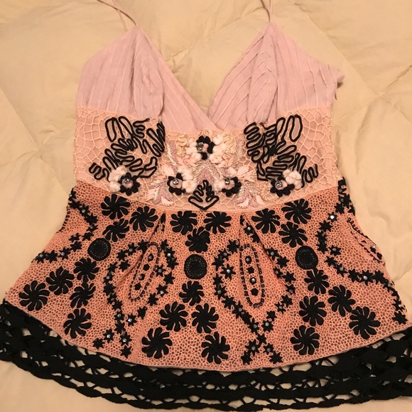 Embellished W/Lace, Rhinestones Black Embroidered Floral Corset Top/Bustier - Picture 1 of 5